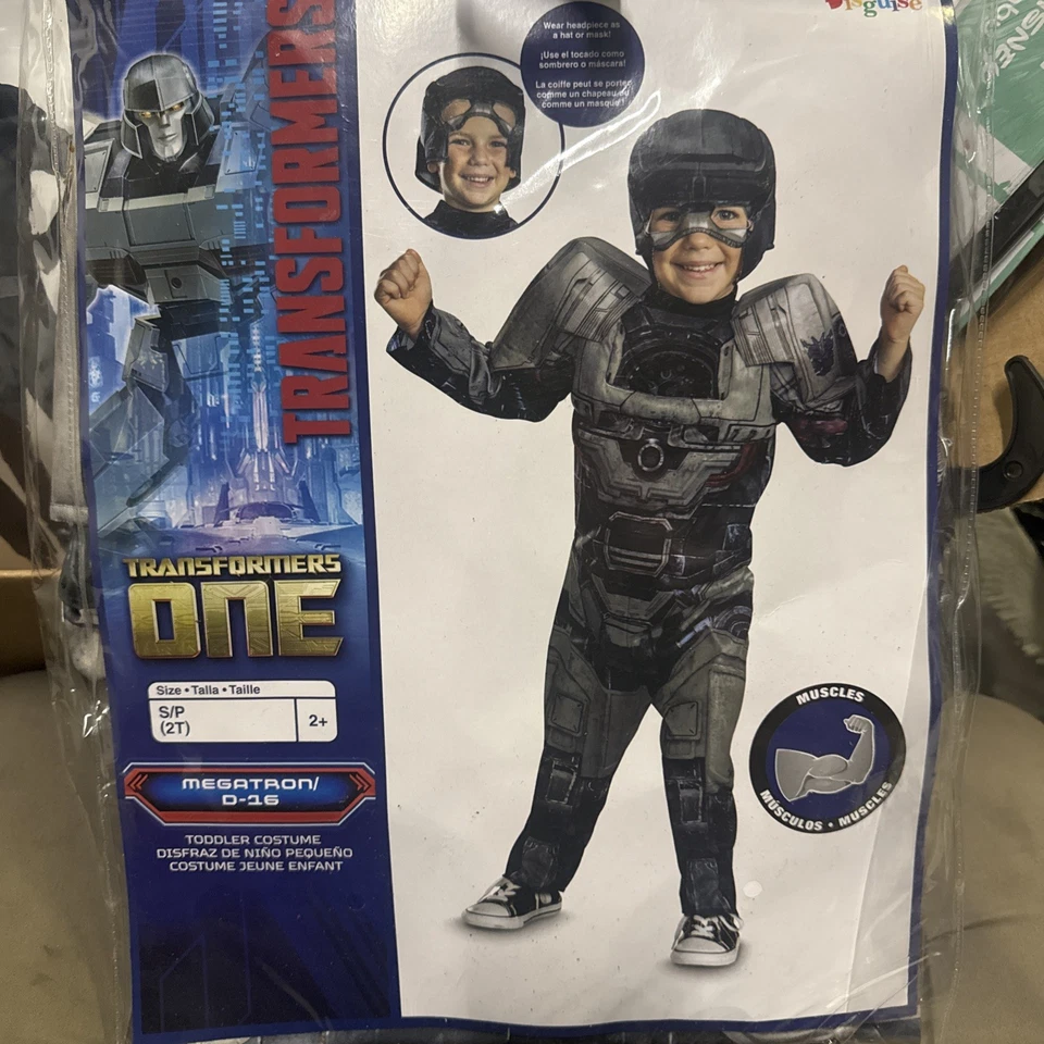 New Transformers One Megatron D-16 Child Costume Jumpsuit & Mask Size 2T - Image 1 of 1