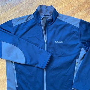 VTG Y2K Toyota Softshell Fleece Jacket Men Medium Colorblock Full Zip Pckts Pads - Picture 1 of 22