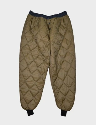 Vintage Quilted Pants Mens Medium Brown Insulated Jogger Hunting Liner 32x29 - Image 1 of 4