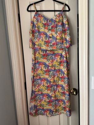Adorable! Marine Layer 2pc Outfit / Cropped Strappy Cami + Midi Skirt  / Sz 10 - Image 1 of 4