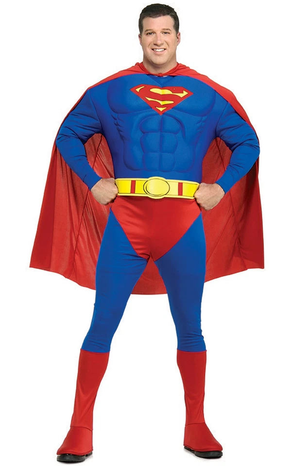 2 Days Muscle Chest Superman Deluxe Plus Size Adult Halloween Costume