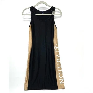 LOUIS VUITTON 21FW Vitamins Tube tank top Sleeveless Dress Viscose Black x Beige - Picture 1 of 12