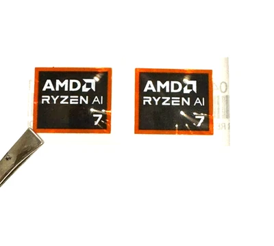 2 x AMD RYZEN AI 7 Desktop / Laptop Sticker Label Logo  19mm x 16mm - Image 1 of 2