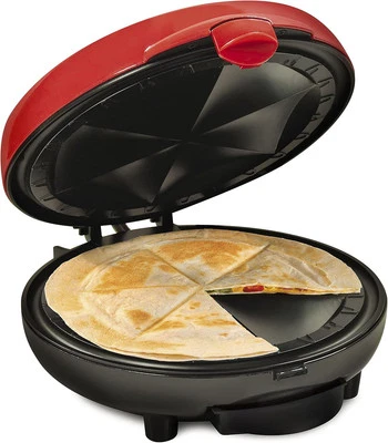 Máquina de quesadilla eléctrica Taco Tuesday Deluxe de 8 pulgadas y 6 cuñas con rojo extra  Foto 1 de 4