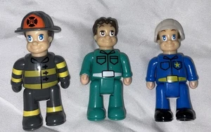 HAP-P KID Action Figures Set Of 3 2.5” Fireman, Doctor, Policeman, So Cute! - Picture 1 of 4