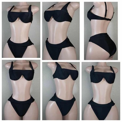 Black High-waisted Bikini  Size Medium - Image 1 of 4