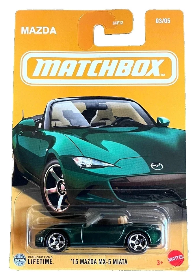 '15 Mazda MX-5 Miata Green Matchbox 2025 03/05 1:64 - Image 1 of 1