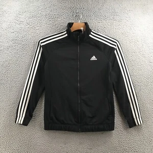 Adidas Track Jacket Womens M Designed-2-Move Black White Three Striped Full Zip - Picture 1 of 15