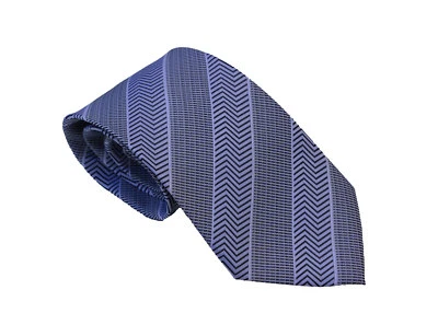 Мужской белый и серый геометрический полосатый тканый галстук - Изображение 1 из 4