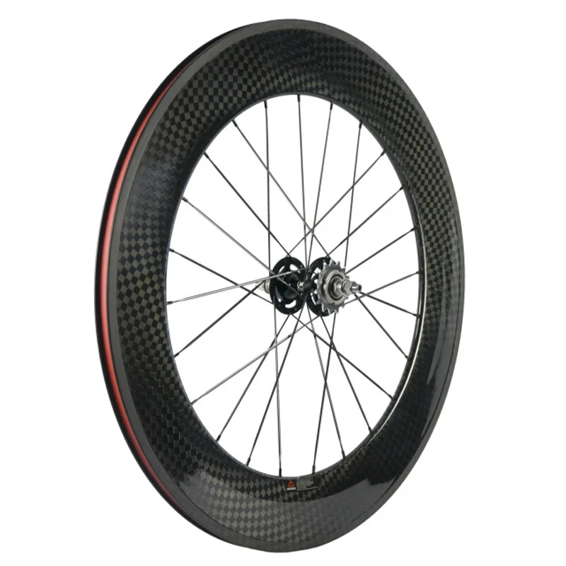 700C Single Speed Carbon Fiber Road Bike Wheels Clincher Track Fixed Gear 88mm - Image 1 of 4