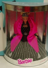 Barbie Holiday 1998 Nib Black Velvet Dress Blonde