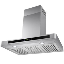 30" Stylish Stainless Steel Wall Mount Kitchen Range Hood Touch Panel 2 x 2W Led