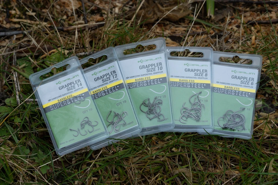 Korum Supersteel Grappler Karpfen Langhantel Haken - alle Größen verfügbar