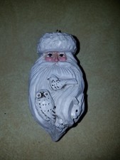 P. Schifferl Winter White Santa Head Owl Rabbit Bird Ornament Midwest Signed