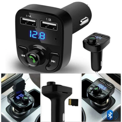 Wireless Bluetooth Handsfree Car Kit FM Transmitter MP3 Player Dual USB Charger - Image 1 of 4