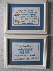 Vintage süße clevere sarkastische Wanddeko für Waschraum Lynn Kessinger Originale - Bild 1 von 9