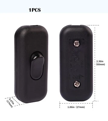 TECHZONE 1PCS Inline Cord Switch On/Off AC 120V/250V for Table Lamp Appliance Control