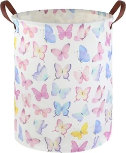 Foldable Waterproof Laundry Basket for Girls (Colorful Butterfly) - Picture 1 of 7