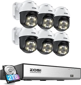 ZOSI 8CH 4K 5MP PoE Security Camera System AI Face Detect 8MP NVR 2TB HDD IP66 - Picture 1 of 9