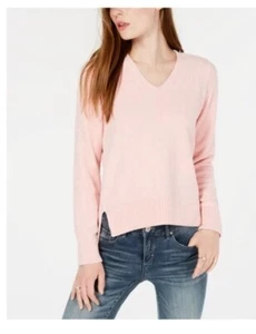 Boohoo V Neck Knot Sweater Womens Size Medium Pink New With Tags - Picture 1 of 6
