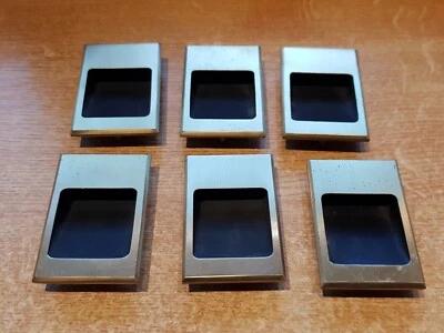 6 poignées coquille rectangulaire art déco  7,8 cm / 5 cm design - Photo 1/4