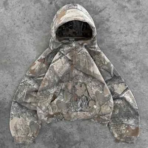 Retro Zip Up Hoodie Herren Camouflage Muster Zipper Sweatshirt Unisex Camo Hoodie - Bild 1 von 26