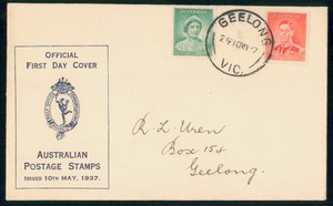 Mayfairstamps Australia Fdc 1947 Queen and King Geelong First Day Cover www_3029