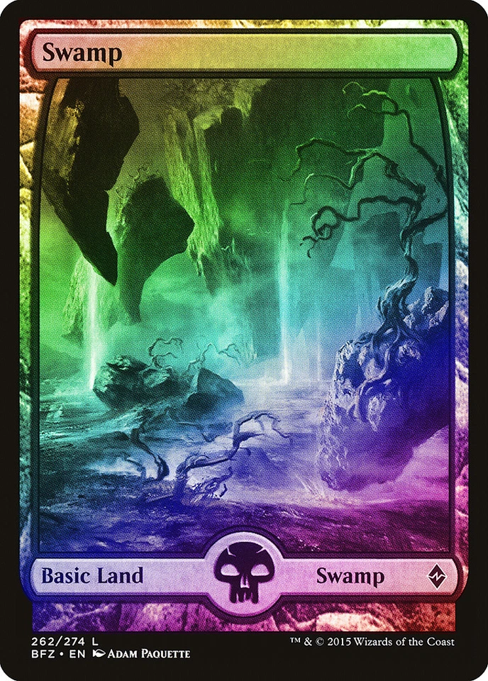 Swamp (262) FOIL Battle for Zendikar NM Extended / Full Art CARD ABUGames - Image 1 of 1