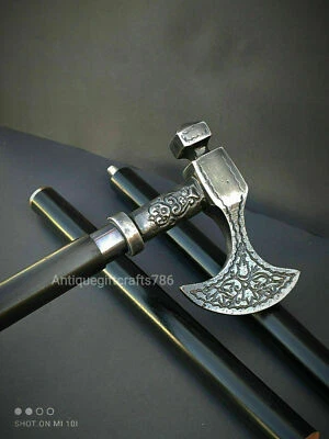 Bastón Hecho a Mano Victoriano Antiguo Polaco Bastón Hacha Ciupaga Foto 1 de 4