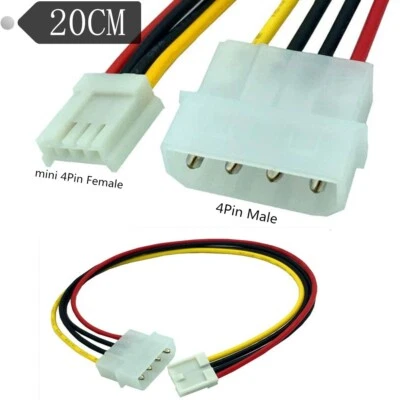 4-pin Molex Male (LP4) to 4-pin Floppy FDD Female (SP4) Power Adapter Cable - Image 1 of 3