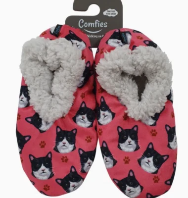 Zapatillas Comfies Gato Blanco y Negro Estilo Botín Zapatillas Nuevas con Etiquetas Foto 1 de 3