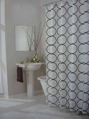 West St. Designs Circles Fabric Shower Curtain 70" x 72" NIP - Image 1 of 4