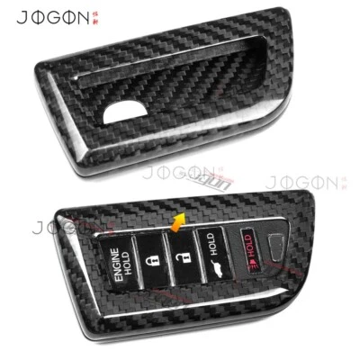 Funda llavero de carbono negra real de 5 botones para Acura Integra RDX MDX DE5 Foto 1 de 4