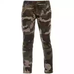 Mädchen Chino Jeans Hose Freizeit Denim Sport Camouflage Army Hosen Braun 122 - Bild 1 von 5