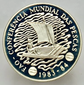 MOZAMBICO -AG/ 50 METICAS 1983 FAO PIEDFORT PROOF RARA ! - Imagen 1 de 2
