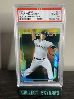 Jose Fernandez Topps Finest Black Refractor /99 Gem Mint PSA 10 #97 *RIP* - Image 1 of 2
