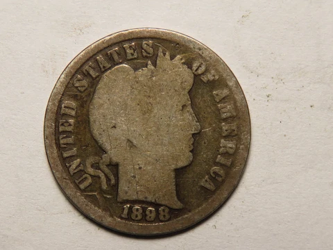 1898-S Barber Dime, Good Cover