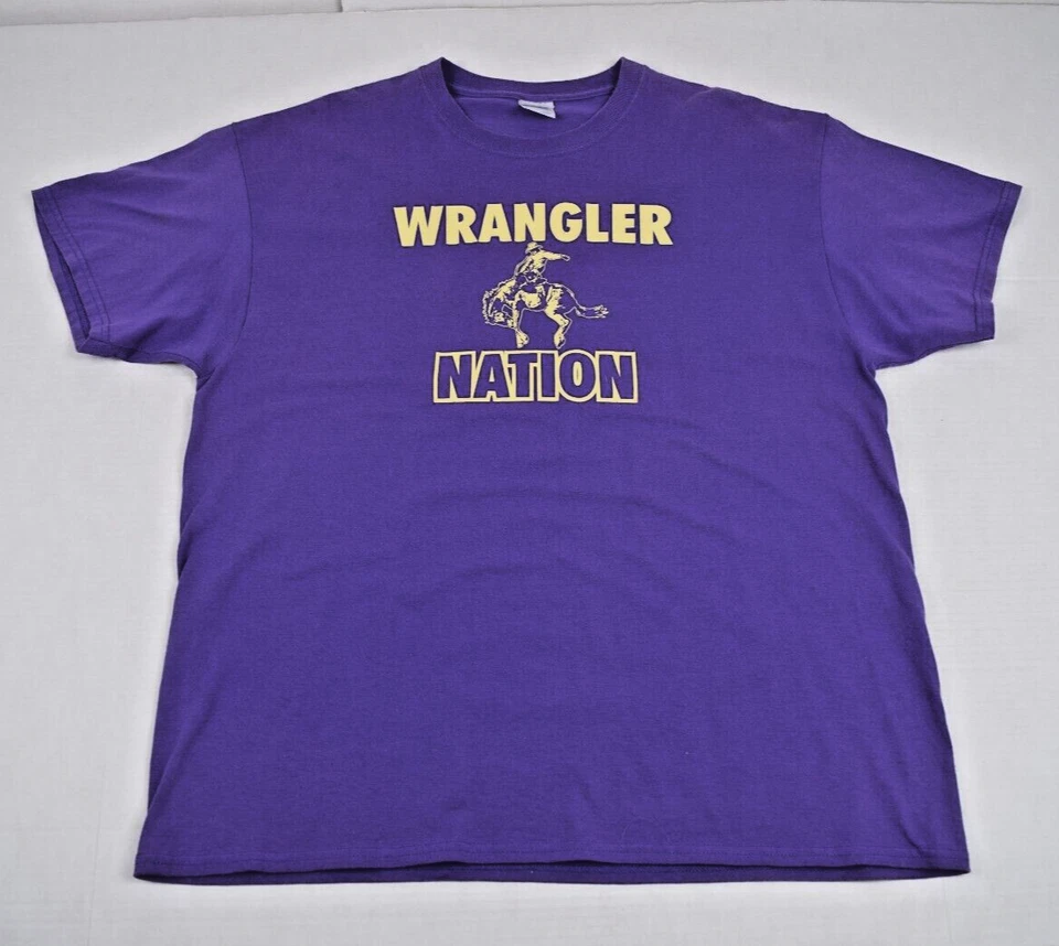 Camiseta De Colección Wrangler Nation We Bleed Púrpura Talla M/L Años 90 Rodeo Port Company Foto 1 de 4