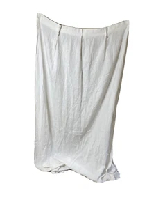 Custom Made Vintage Curtain Panel Ivory Off-White 92 Long Drape Luxe Pinch Pleat - Picture 1 of 8