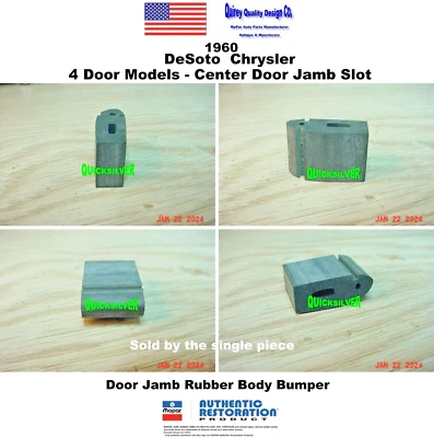 1960 DeSoto Chrysler 4 Door Jamb Center Slot Rubber Bumper 1954393 MoPar USA - Image 1 of 2