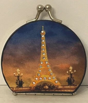 Paris Exclusive Design Eiffel Tower Double Sided Compact Mirror Pre-Owned. - Image 1 of 4