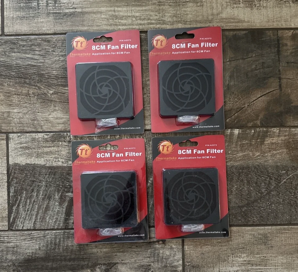4 Pack - New Thermaltake 8cm Fan Filters for 8 cm Fan New in Original Package - Image 1 of 2