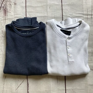 Abercrombie & Fitch Men’s S Small Thermal Long Sleeve Casual Tops Lot Of 2 Flaw - Picture 1 of 10