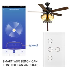 Smart WiFi Fan Light Switch, in-Wall Ceiling Fan Lamp Switch Works with Alexa