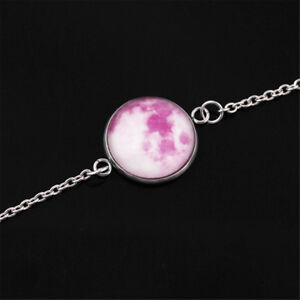 Moon Earth Universe Cabochon Bracelet Glow In The Dark Luminous Jewelry Pendant