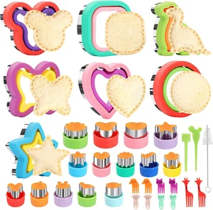 Sandwich Cutter and Sealer,34 Pcs Sandwich Cutters for Kids Lunch,Uncrustable Sa - Picture 1 of 12
