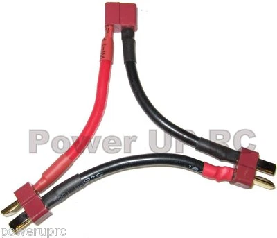 Deans Series Connector 12 AWG Silicon Nylon T Plug Adapter Y Lead 12 Gauge  - Image 1 of 4