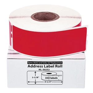 DYMO LW 30252 ROSSO Etichette per indirizzi per LabelWriter - 12 rotoli da 350 - SPEDIZIONE VELOCE - Foto 1 di 9