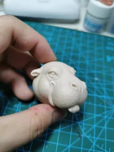 Unpainted 1/12,1/6 Hippo Animal Pvc Head Sculpt Model Fit Action Figure - Foto 1 di 4