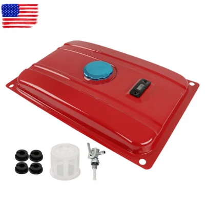 3.9 Gallon Universal Secondary Fuel Gas Tank Generator Petcock Filter Gauge Cap